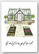 Postkarte Aquarell mit "Gartenglück" von Frollein Lücke